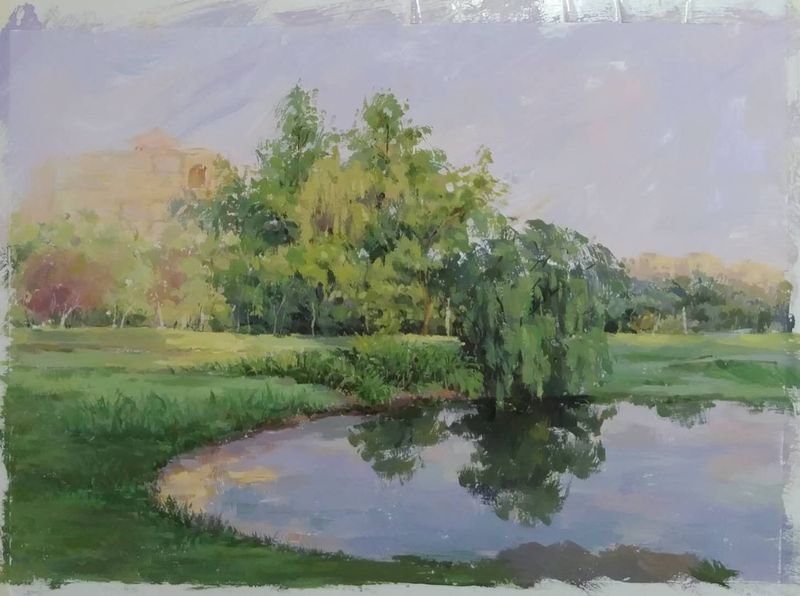 张佳雯 水粉 《湖》.jpg